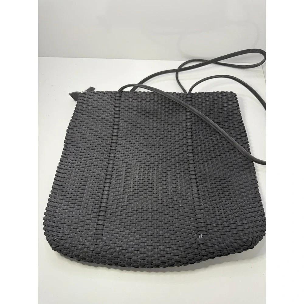 Black Woven Tote Shoulder Bag – Large Lightweight Purse with Long Straps
